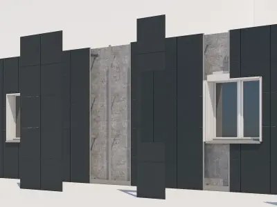 Mechanic facade systems  Low-poly 3D model