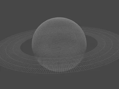 Gas giant with rings Free low-poly 3D model