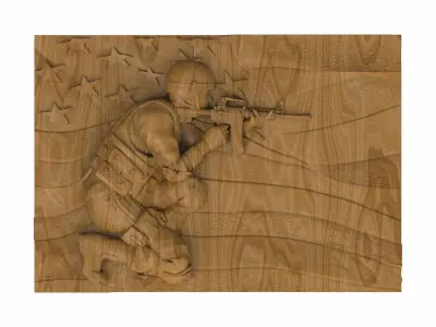 Carved panel painting STL 3D model