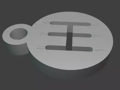 3D Printable Dogleg Gated Manual Shift Plate Keychain 3D print model