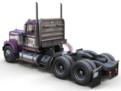 Kenworth semitruck Low-poly 3D model
