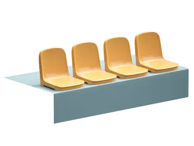 Plastic Chairs Seat Chairs for Stadium 3D model