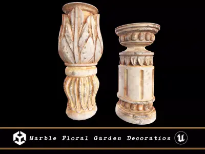 Marble Floral Garden Decoration Low-poly 3D model buy