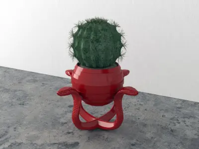 Snake Plant Pot 3D Print Model 7 3D print model