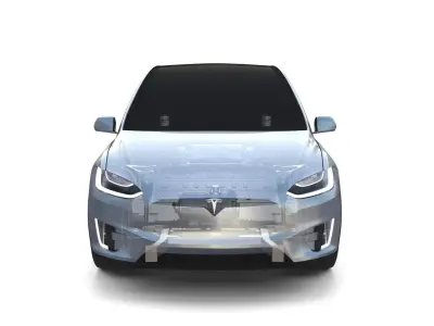 Tesla Model X with Chassis Silver 3D model