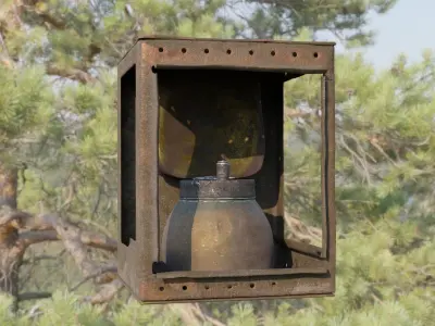 Antique Lantern Low-poly 3D model