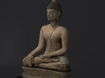 Ancient Buddha Statue 3D model