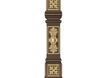 Stair Baluster 08 Low-poly 3D model