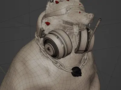 Mutant radioactive wolf 3D model