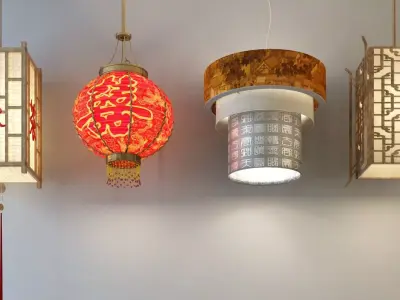 Chinese Hanging Lantern Collection 3D model