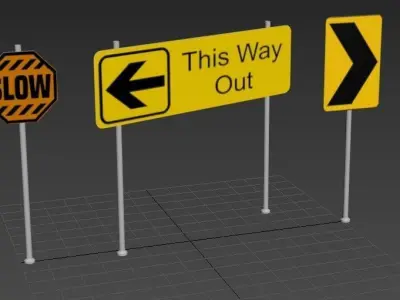 Road Sings 3D Model Pack
