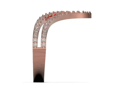 Elegant Rose Gold  and Diamond Ring model jr00347 3D print model