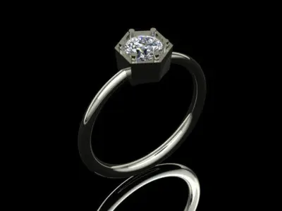 Tiffany Style Diamond Ring 3D print model