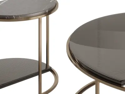 Fendi Boogie Circle Portoro Palladium Marble Low-poly 3D model