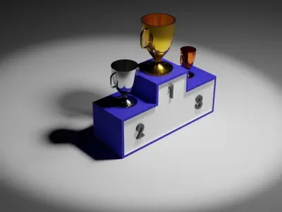 Trophy - Podium Race Champion - Trofeu Low-poly 3D model