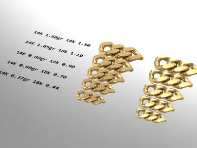 cuban chain 10mm 9mm 8mm 7mm 6mm STL 3D model
