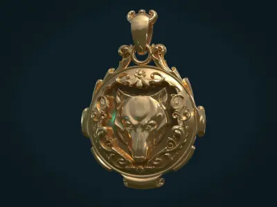 Wolf Pendant II 3D print model