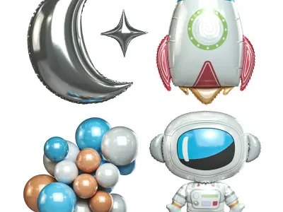 Balloons Decor Set 02 3D model