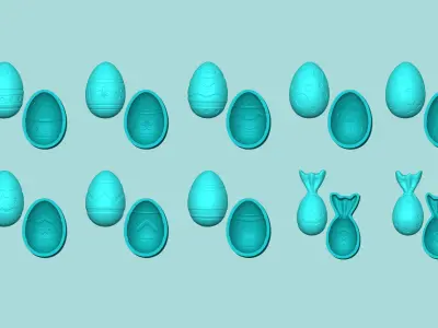 10 Easter Eggs Molds - Silicon Maker - Template 3D print model