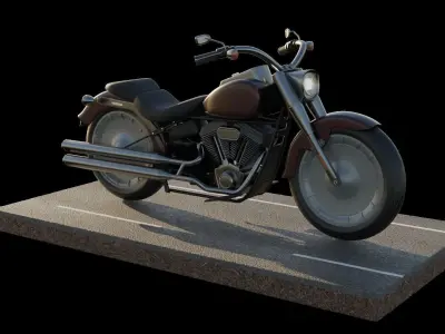 Motorcycle - Harley Davidson - Fat Boy 3D model