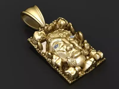 face pendant 3D printable model  3D print model