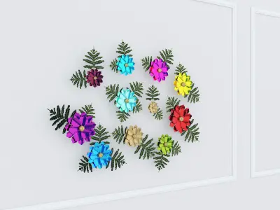 Decorative Metal plants with gold stainless  m8 3D model purchase