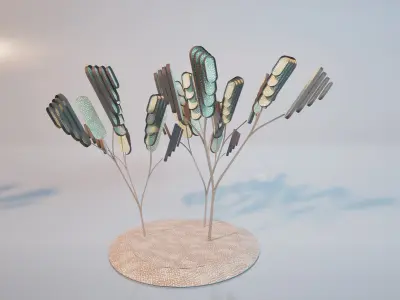 Conceptual shrub S1Av2  Low-poly 3D model