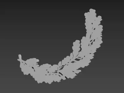 Oak branch relief 3D model