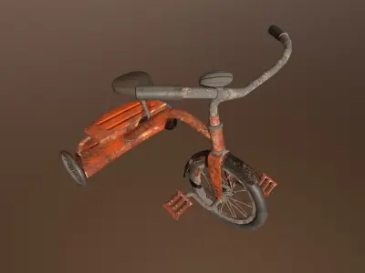 Abandoned Bicycle -PBR Game Ready 3D model Low-poly 3D model