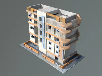 laos Game Building 3 Low-poly 3D model