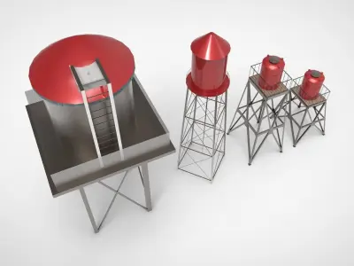 Water tower 3D model