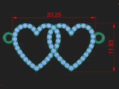 Two hearts Free 3D print model