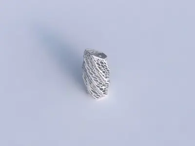 Vase twisted bent hexagon with dense organic lattice 3D print model