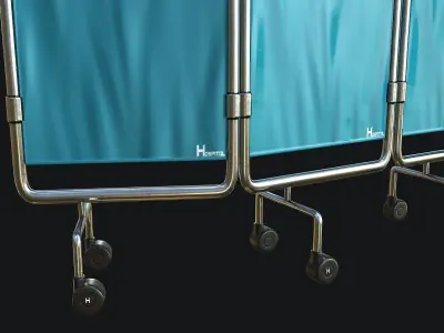 Hospital Curtain PBR Game Ready Low-poly 3D model