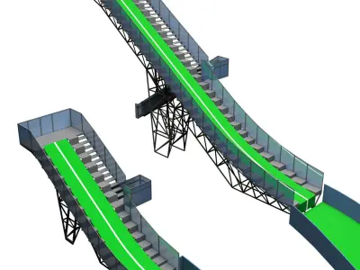 Ski Jump Small Hill Class Low-poly 3D model