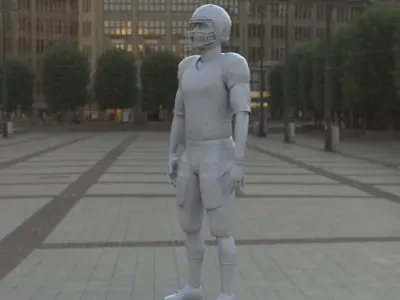 American Footbal Uniform with mannequin 3D model