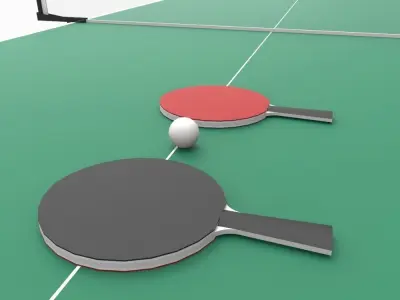 Table Tennis Low-poly 3D model