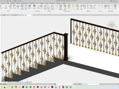 Classic Railing Revit Family type 007 3D model