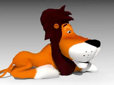 Lion Toon Low-poly 3D model