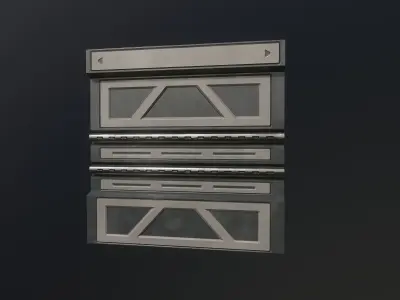 Modular Sci Fi Walls Low-poly 3D model