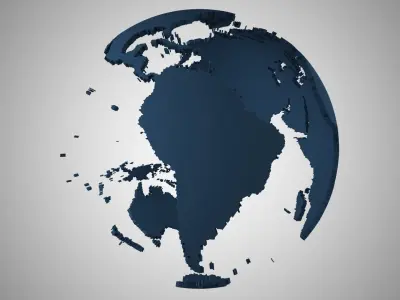 Globe Shell Dark Grey 3D model
