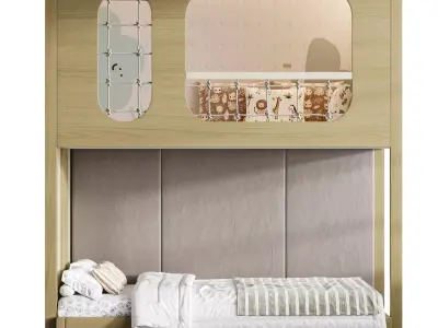 Bunk bed for kids 012 3D model