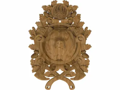 Carved panel painting STL 3D model 16