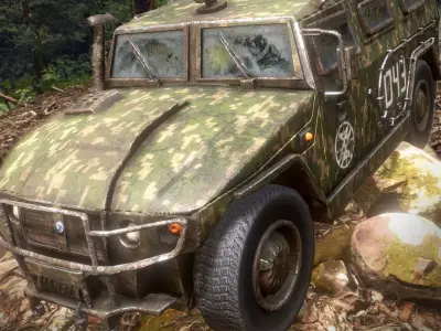 Russian Military Vehicles GAZ Tiger Low-poly 3D model