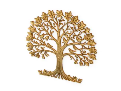 decor set wall panel wall tree relief mural CNC 47 3D model