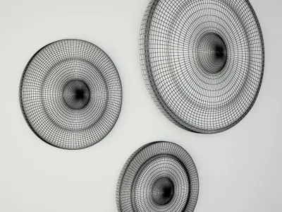 19th Century Laos Bronze Gongs 2 3D model