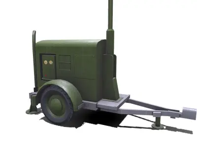 Trailer Light Tower Generator Low-poly PBR Low-poly 3D model