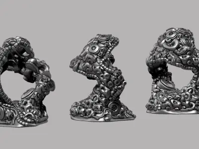 Modern Abstract robotic sculpture 3d print model 167 3D print model