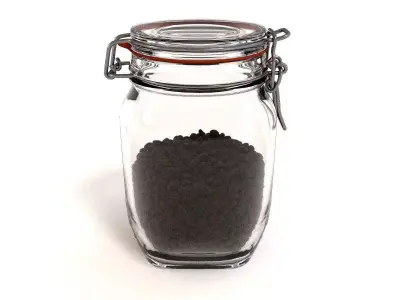 Glass Jar with coffee beans  3D model