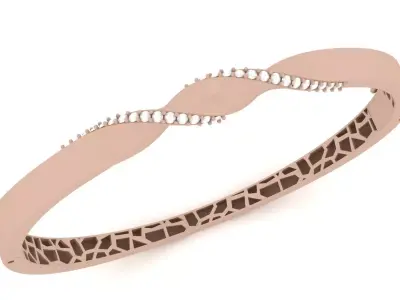 Luxury Bracelet 0039 - Bangle - Twist 3D print model